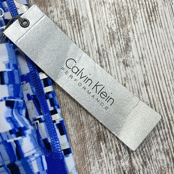 CALVIN KLEIN NWT Blue Performance Wick Compression Athletic Leggings Size Small - Picture 2 of 9